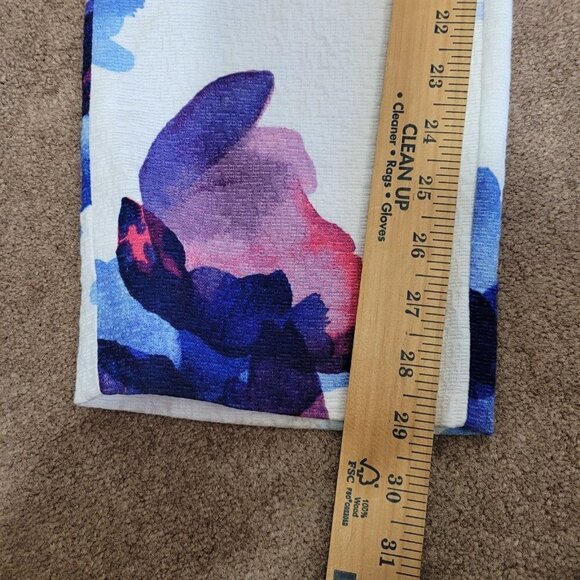 Banana Republic SZ 10 Ryan Fit Textured Painted Floral Slim Straight Pant EUC - Picture 8 of 11